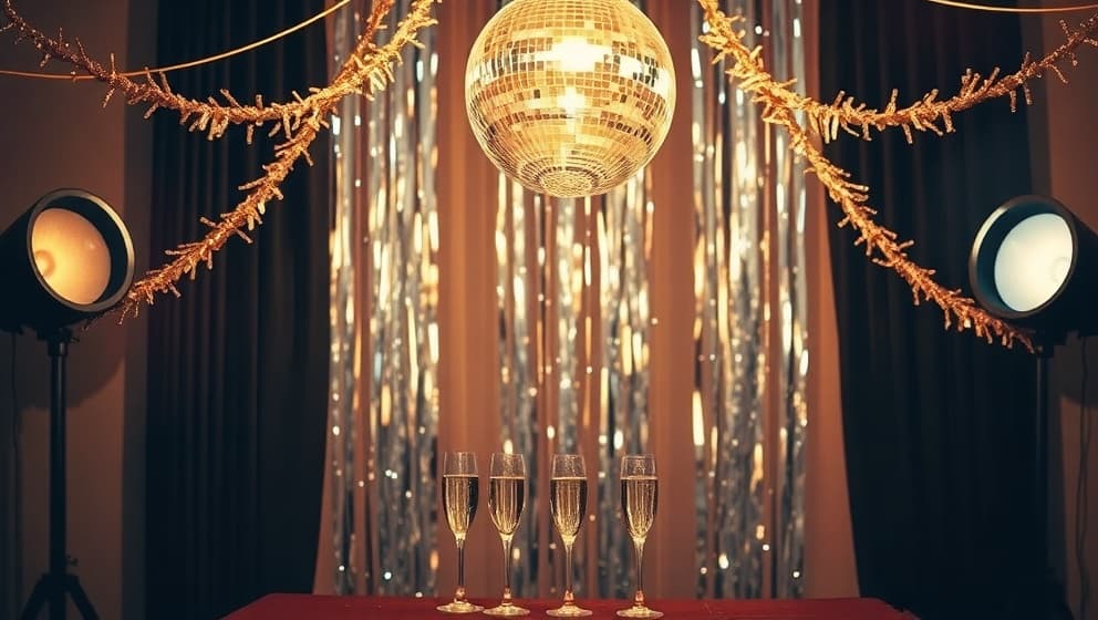 Glitter och glamour tema för en glittrande festkväll